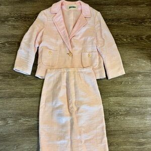 Vintage 1950’s Neiman Marcus Light Pink Tweed Skirt-Suit Set